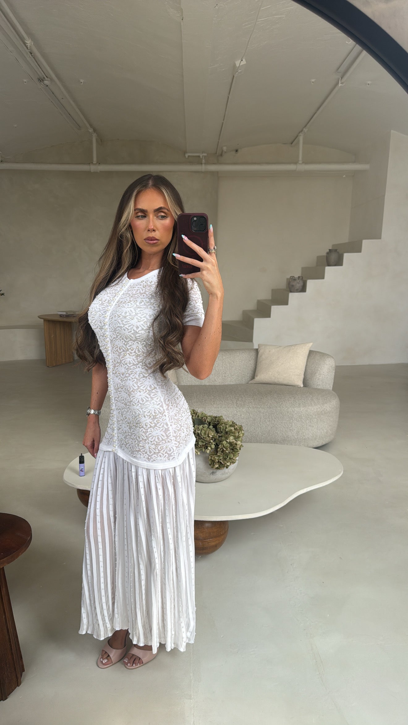 Seraphina Pearl Embellished Maxi Dress